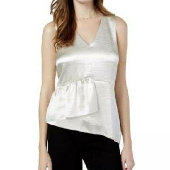 Kensie Satin Asymmetrical Top M - Picture 1 of 4